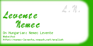 levente nemec business card